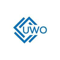 UWO technology letter logo design on white background. UWO creative initials technology letter logo concept. UWO technology letter design. vector