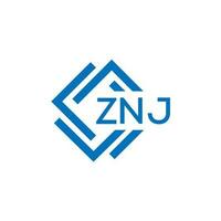 znj tecnología letra logo diseño en blanco antecedentes. znj creativo iniciales tecnología letra logo concepto. znj tecnología letra diseño. vector
