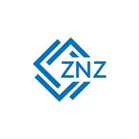 znz tecnología letra logo diseño en blanco antecedentes. znz creativo iniciales tecnología letra logo concepto. znz tecnología letra diseño. vector