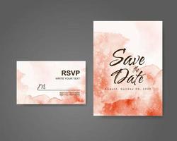 Wedding invitation with abstract watercolor background vector