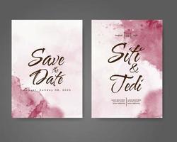 Wedding invitation with abstract watercolor background vector