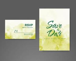 Wedding invitation with abstract watercolor background vector