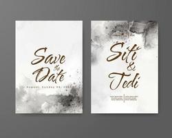 Wedding invitation with abstract watercolor background vector