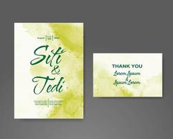 Wedding invitation with abstract watercolor background vector