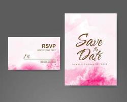 Wedding invitation with abstract watercolor background vector