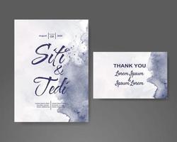 Wedding invitation with abstract watercolor background vector