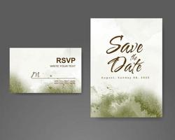 Wedding invitation with abstract watercolor background vector