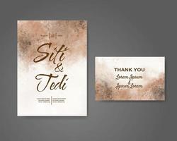 Wedding invitation with abstract watercolor background vector