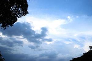 dark blue cloud with white light sunset sky background and city light midnight evening time photo