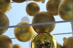 golden ball hanging with sky background photo