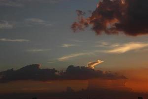 dark blue cloud with white light sun set sky background and city light midnight evening time photo