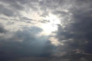 dark blue cloud with white light sun set sky background and city light midnight evening time photo