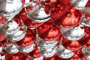 silver and red reflection ball background pattern photo