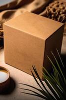 Kraft box mockup organic product packaging photo
