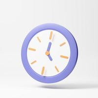 analog clock on white background. minimal design for banner, flyer, poster, web site. concept of time. 3d rendering photo