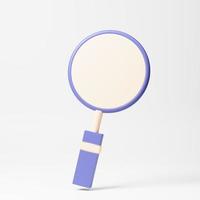 magnifying glasses find and optical search icon cartoon style on white background 3d render concept photo