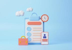 Business rule concept. List of rules, reading guidance, making checklist. 3d rendering illustration. photo