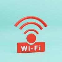 3D Wi-Fi icon design concept. wifi symbols. 3d rendering illustrations. photo