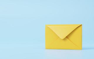 Minimal mail symbol on blue background. 3d rendering. photo