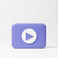 minimal video playback concept with play button. 3d rendering photo