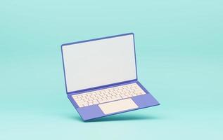 isolated laptop. minimal icons, symbols. technology concept. 3d rendering photo
