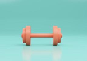 cartoon style Dumbbell isolated on pastel blue background. minimum fitness object. 3d rendering photo