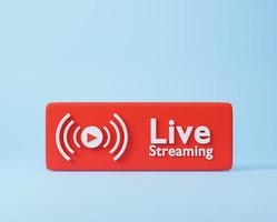 Live streaming Social media is at least an icon. 3d rendering photo