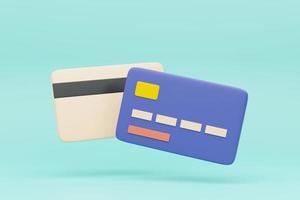 3d crédito tarjeta icono para sin contacto pagos, en línea pago concepto. 3d hacer ilustración foto