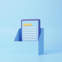 Archive storage, archive folders. 3d rendering icon. Cartoon minimal style. photo