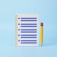 Assignment icon. Clipboard, checklist, document symbol. 3d rendering illustration. photo