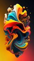 Abstract colorful gradient fluid grow in the dark. illustration. photo