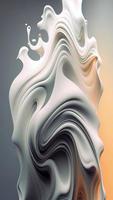 Abstract white gradient fluid background. 3d illustration. photo