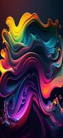 Abstract colorful gradient fluid grow in the dark. illustration. photo