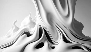 Abstract white gradient fluid background. 3d illustration. photo