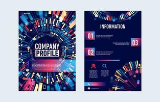 Technology Modern Company Profile Colorful Template vector