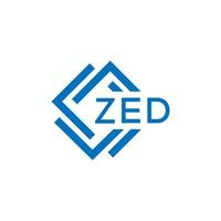 ZED technology letter logo design on white background. ZED creative initials technology letter logo concept. ZED technology letter design. vector