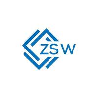 ZSW technology letter logo design on white background. ZSW creative initials technology letter logo concept. ZSW technology letter design. vector