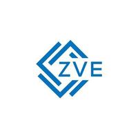 zve tecnología letra logo diseño en blanco antecedentes. zve creativo iniciales tecnología letra logo concepto. zve tecnología letra diseño. vector