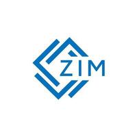 zim tecnología letra logo diseño en blanco antecedentes. zim creativo iniciales tecnología letra logo concepto. zim tecnología letra diseño. vector