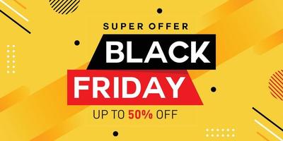 Lettering Black friday sale banner on yellow background. Black friday Sale with discount. For art template design, brochure style, banner, flyer, book, blank, card, poster. vector