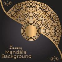 luxury ornamental mandala design background in gold color vector