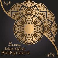 luxury ornamental mandala design background in gold color vector