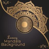 luxury ornamental mandala design background in gold color vector