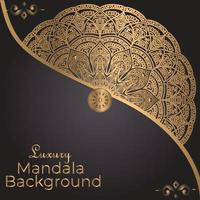 luxury ornamental mandala design background in gold color vector