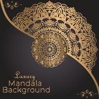 luxury ornamental mandala design background in gold color vector