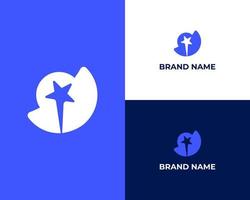 Letter DP with star Abstract Modern business logo design template vector