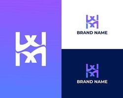 XM or MX abstract modern business logo design template vector