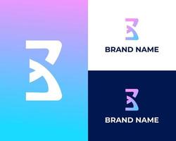 Abstract Modern Initial letter B and number 7 logo vector