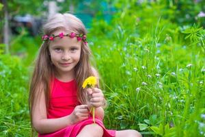 Little girl on the park outdoors photo