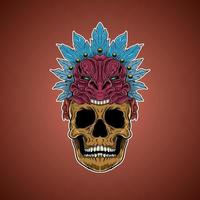 Mayan Skull Spiritual Traditional Magic Aztec Mayan Vector Illustration Artwork